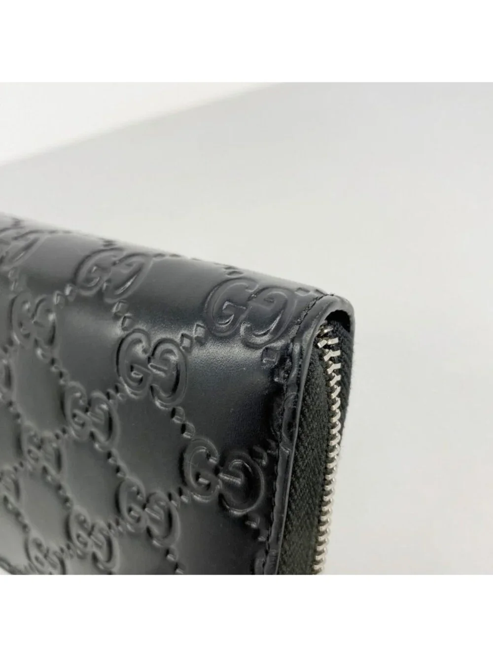 ★SOLD★ Gucci Wallet Guccissima Leather Black Silver - Picture 5 of 10